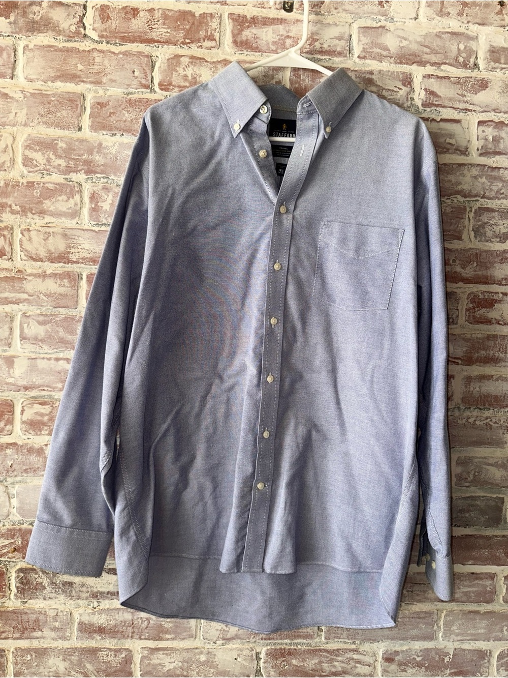 Stafford Men's Light Blue Oxford Button-Down Shirt